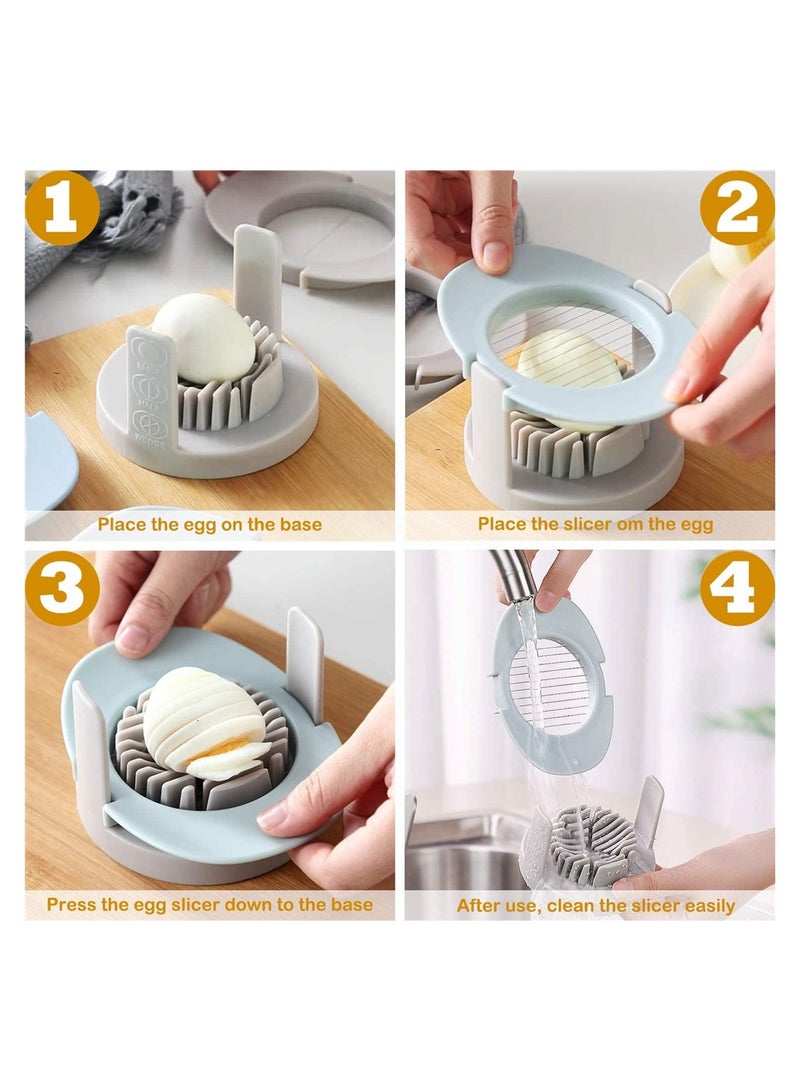 Versatile 3 in 1 Egg Cutter & Slicer - Premium Stainless Steel Wire Kitchen Tool for Effortless Cutting of Eggs, Salads, Strawberries, Mushrooms, Kiwis, Bananas & More