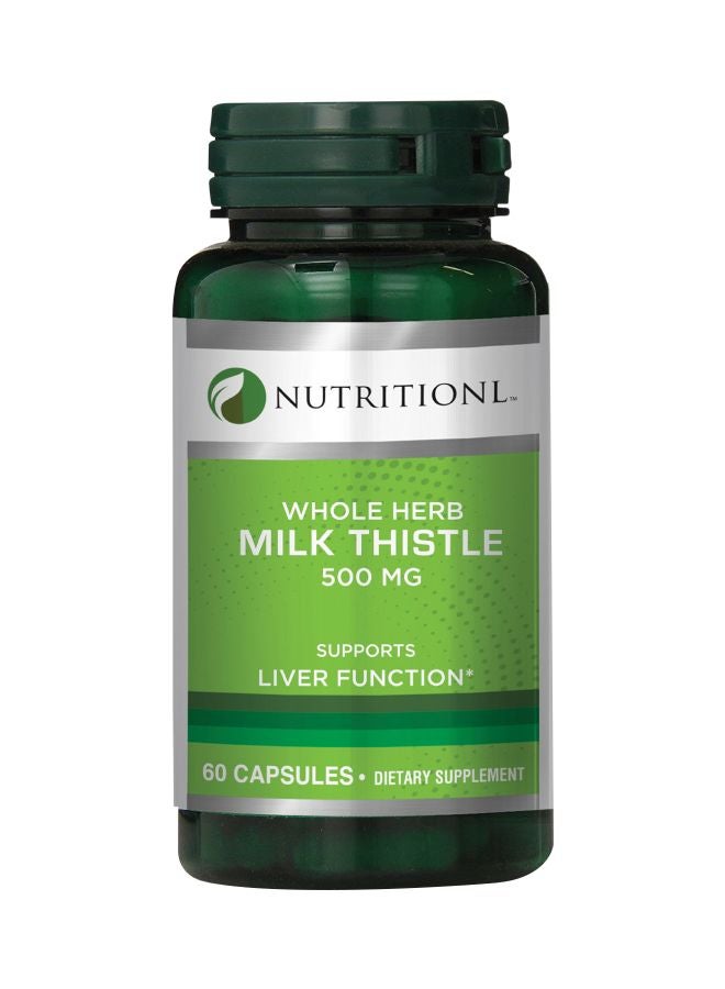 Whole Herb Milk Thistle Dietary Supplement 500Mg - 60 Capsules