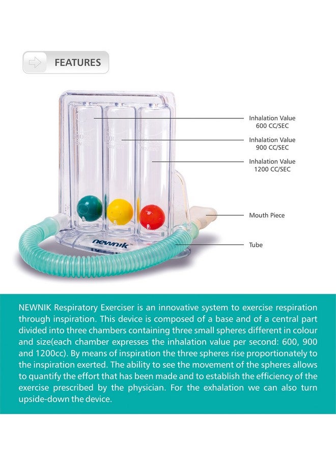 Respiratory Exerciser/Lungs Exerciser Re201 Pack Of 1 Black