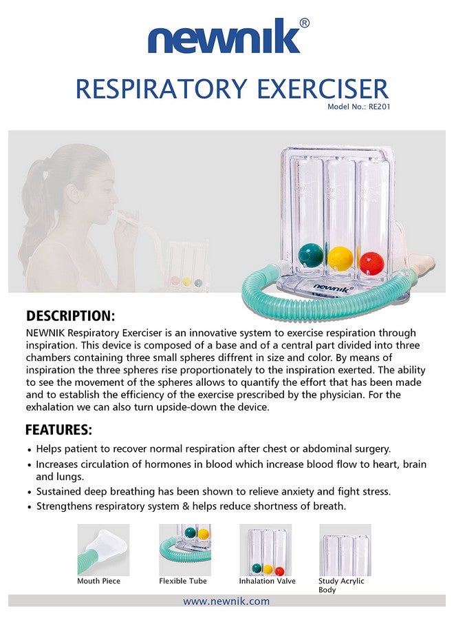 Respiratory Exerciser/Lungs Exerciser Re201 Pack Of 1 Black