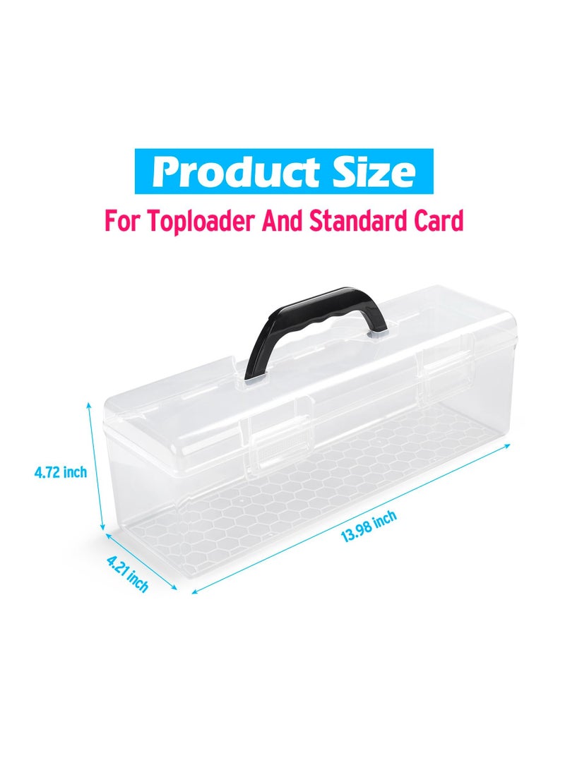 Trading Card Storage Box, Playing Card Case Holder Organizer for MTG, TCG Cards, Clear Plastic Card Case Holds Up to 750pcs Standard Size Cards 200 Toploaders, Baseball Football Card Collector