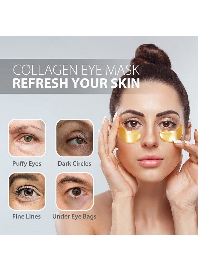 Under Eye Mask Patches 20 Pairs Eye Gel Pads 24K Gold Under Eye Pads Eye Mask Moisturizer Natural Collagen Eye Gels Reduce Wrinkles Puffy Eyes Dark Circles Eye Bags