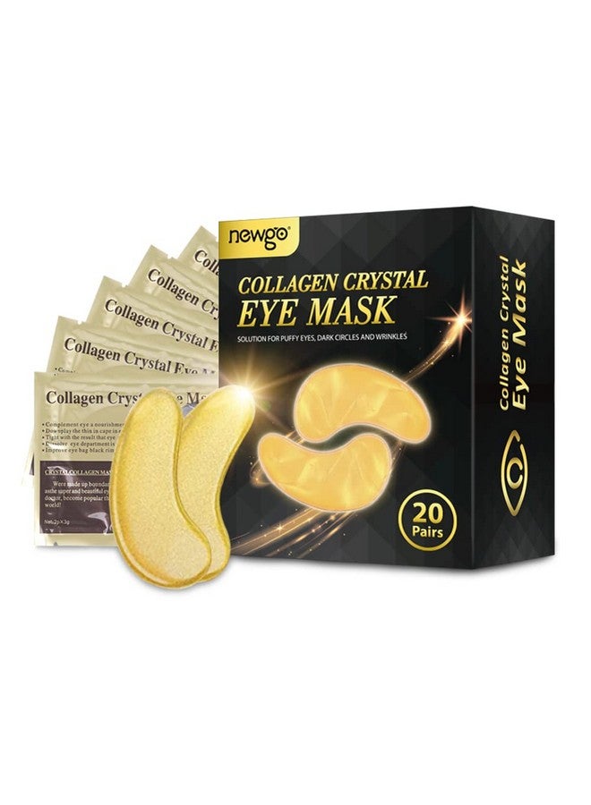 Under Eye Mask Patches 20 Pairs Eye Gel Pads 24K Gold Under Eye Pads Eye Mask Moisturizer Natural Collagen Eye Gels Reduce Wrinkles Puffy Eyes Dark Circles Eye Bags