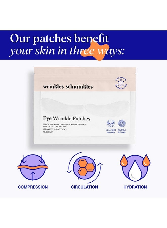 Under Eye Wrinkle Patches | Smooth Eye Wrinkles Crows Feet & Dark Circles Overnight | 1 Pair Reusable Medical Grade Silicone Patches