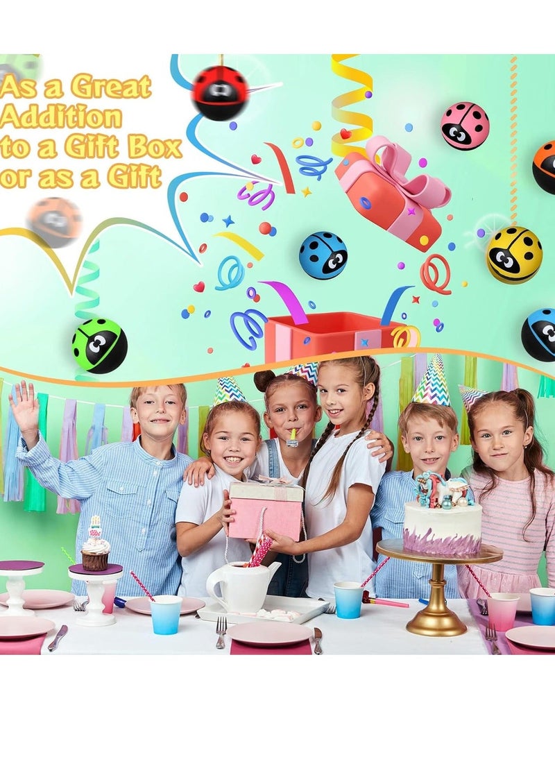 Bouncy Balls, 24 Pcs Ladybug Bouncy Balls, Ladybug Party Favors Small Bouncing Balls 30 mm/ 1.2 Inch Ladybug Theme Rubber Balls for Kid Carnival Prizes Birthday Gift Bag Filling (Random Color)