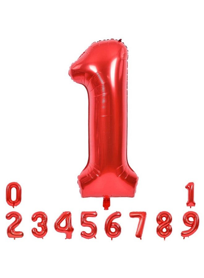 40 Inch Red Large Numbers Balloons 09 Number 1 Digit 1 Helium Balloons Foil Mylar Big Number Balloons For Birthday Party Anniversary Supplies Decorations