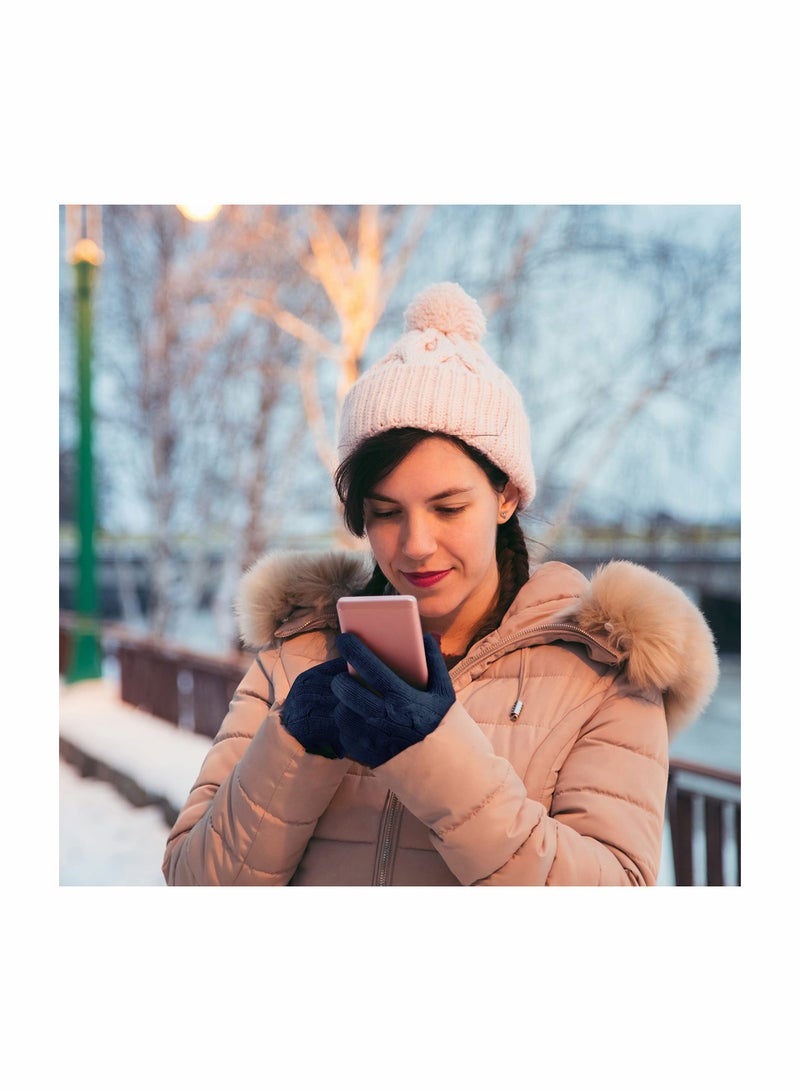 Women Touch Screen Gloves - Winter Warm Gloves Touchscreen Mittens Thermal Fleece Lined Knitted Gloves for Outdoor