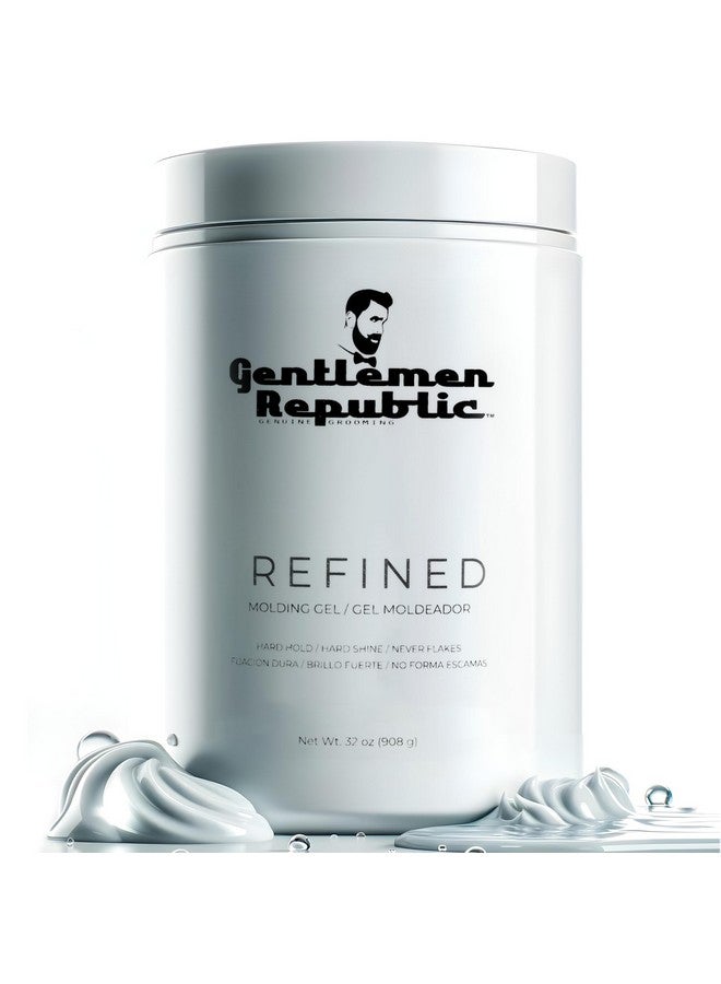 Gentlemen Republic 32Oz Refined Gel Professional Formula For 24 Hour Shine And Hold, Humidity Resistant, 100% Alcoholfree And Never Flakes, Made In The Usa