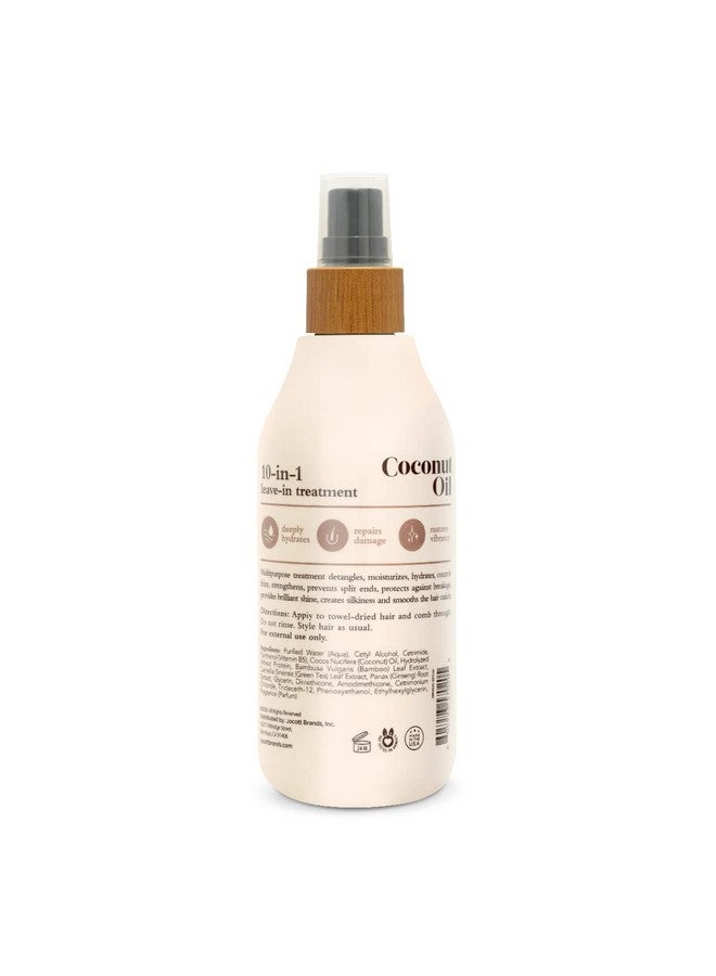 Coconut Oil 10In1 Multipurpose Spray Leave In Treatment For All Hair Types Detangles Controls Frizz Hydrates & Moisturizes Made In Usa Cruelty Free & Paraben Free (8.5 Oz)