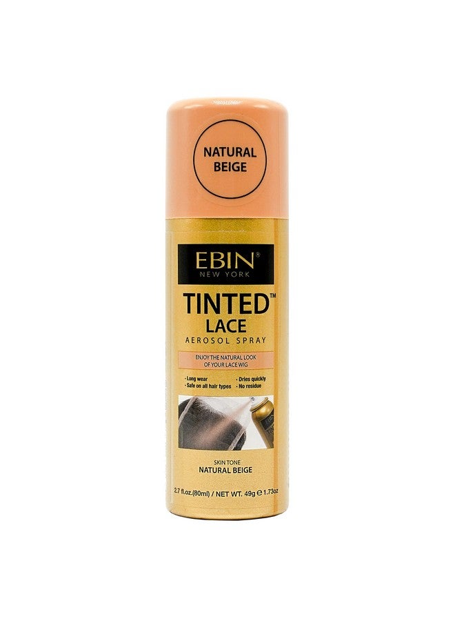 Tinted Lace Spray Natural Beige 2.7Oz/ 80Ml, Quick Dry, Water Resistant, No Residue, High Pigmentation, Even Spray, Matching Skin Tone, Natural Look, Tinted Spray For Wig