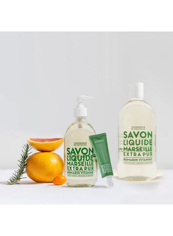 Compagnie De Provence Savon De Marseille Extra Pure Liquid Soap Revitalizing Rosemary Bulk 67.6 Fl Oz Plastic Bottle Refill