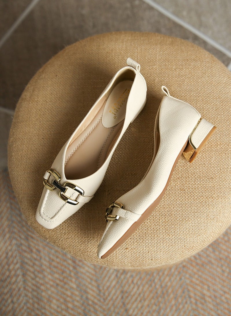New Shallow Mouth Coarse Heel High Heels