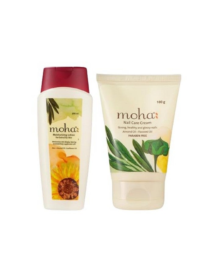 Moha Moisture Lotion 200 Ml & Nail Cream 100Gm | 48H Moisturization | Refreshing Hydration | Non Sticky Feel For Men & Women