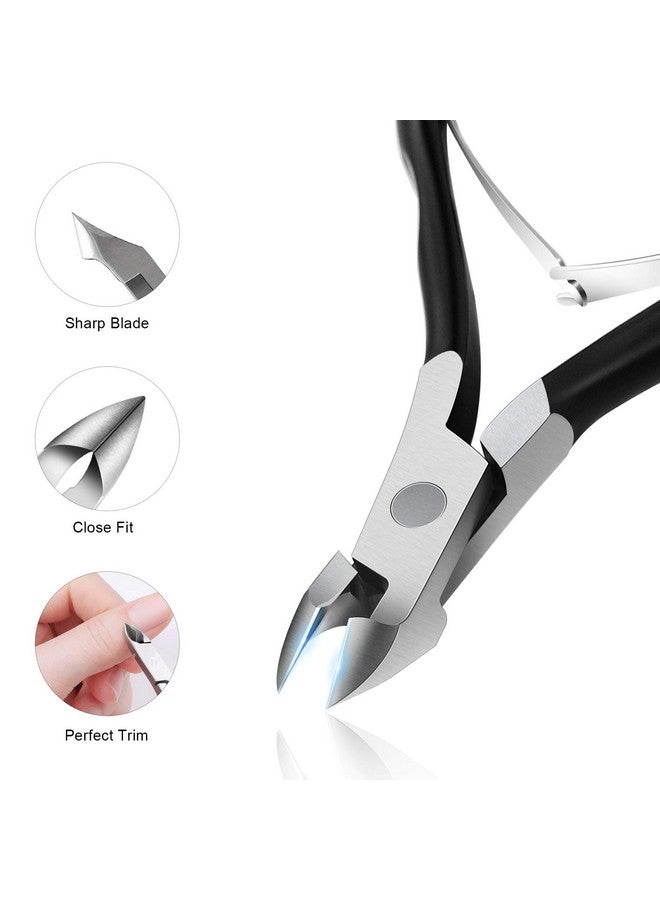 Cuticle Clipper Professional Manicure And Pedicure Cuticle Remover Tools Medical Grade Stainless Steel Cutical Cutter 8Mm Jaw 1 Piece (Black)