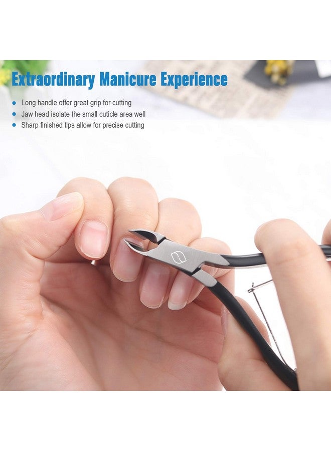 Cuticle Clipper Professional Manicure And Pedicure Cuticle Remover Tools Medical Grade Stainless Steel Cutical Cutter 8Mm Jaw 1 Piece (Black)