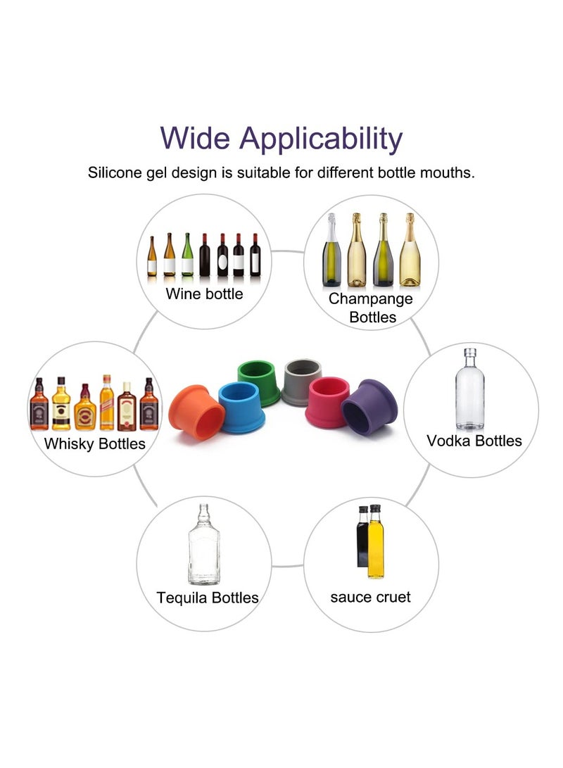 Wine Stoppers, Wine Sealer for Wine Bottles, Silicone Wine Bottle Caps, Reusable Wine Champagne Beer Bottle Stopper, Wine Corks for Wine Glass Beverages Beer Bottles Holiday