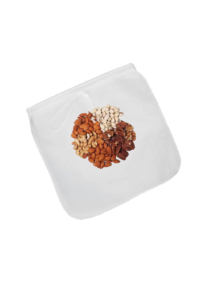 2 Pack Reusable 80 Mesh Fine Bag Nut Milk Nylon Strainer for Straining FruitJuice Apple Grape Wine Press NutMilk Yogrut Doufu Almond Coffee with Drawstring 30x30cm