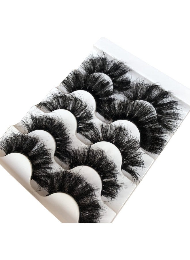 Lashes False Eyelashes Fluffy Dramatic 3D Faux Mink Lashes Pack Long Thick Volume Soft Strips Fake Eye Lashes 5 Pairs Multipack