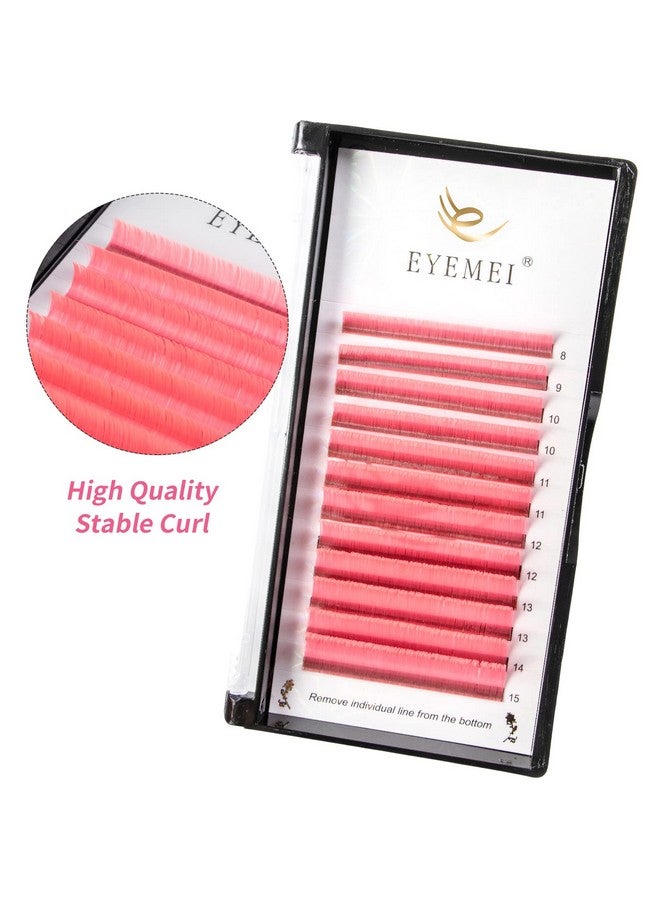 Colored Lash Extensions Easy Fan Volume Lashes 0.07 D Curl 815Mm Matte Rapid Volume Eyelash Extensions Rapid Blooming Flower Self Fanning Volume Lash Extensions (Pink 0.07D 815Mm)