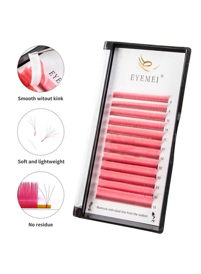 Colored Lash Extensions Easy Fan Volume Lashes 0.07 D Curl 815Mm Matte Rapid Volume Eyelash Extensions Rapid Blooming Flower Self Fanning Volume Lash Extensions (Pink 0.07D 815Mm)