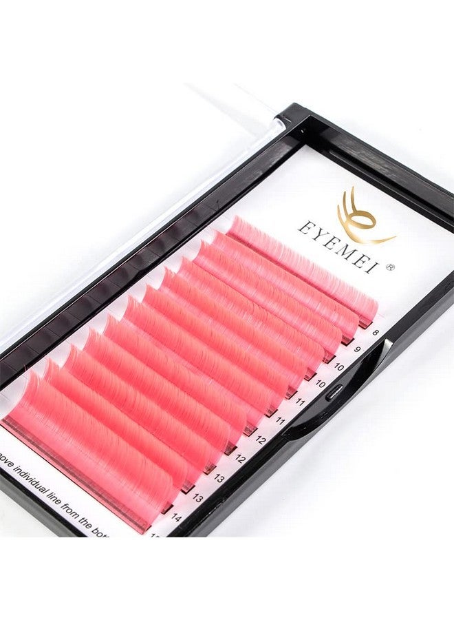 Colored Lash Extensions Easy Fan Volume Lashes 0.07 D Curl 815Mm Matte Rapid Volume Eyelash Extensions Rapid Blooming Flower Self Fanning Volume Lash Extensions (Pink 0.07D 815Mm)