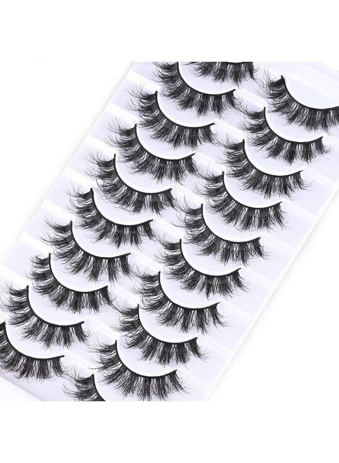 Mink Lashes Wispy Eyelashes Natural False Lashes Fluffy Strip Eyelash 8D Fake Lashes Natural Look For Doll Eyes Short Thin Faux Spikes Pestañas That Looks Like Volume Extension (Z11|1117Mm)