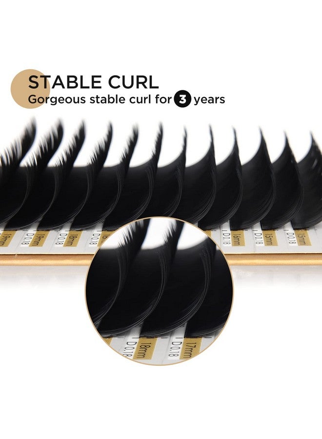 0.20 Thickness Silk D Curl Fake Eyelash Extensions Mixed Tray 815Mm Natural Thick Lashes Individual Semipermanent Eyelashes Application For Professional Salon Use