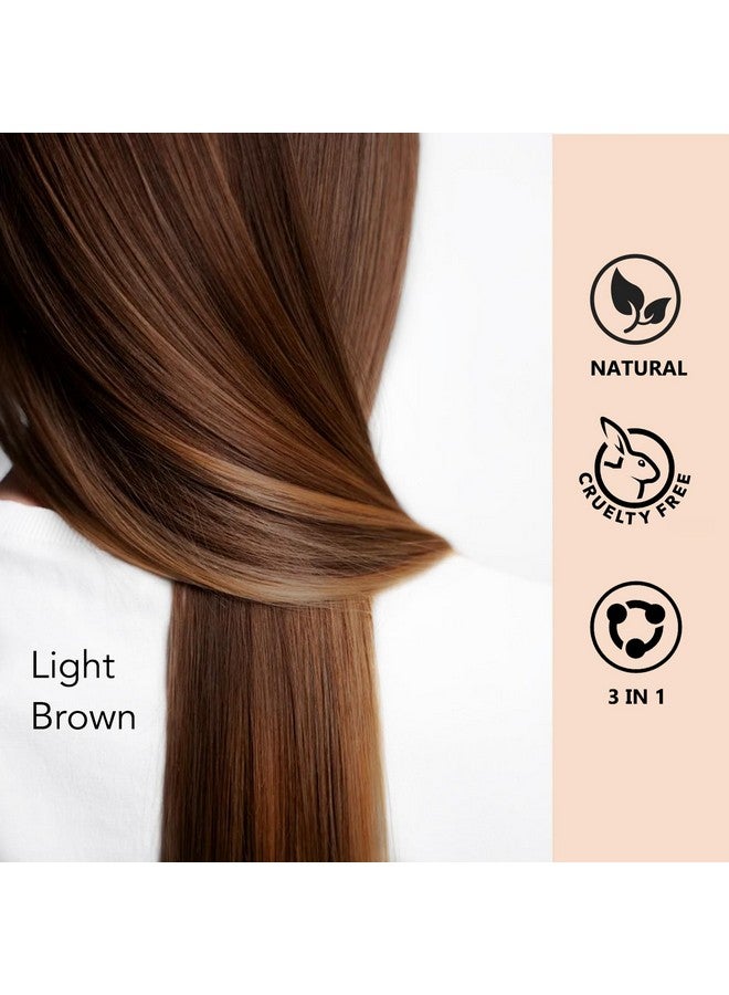 Natural Light Brown Hair Dye Shampoo 3 In 1 For Men Women Herbal Brown Hair Color Shampoo Para Canas Instant Light Brown Hair Dye 100% Gray Hair Coverage For All Hair Types (Light Brown)