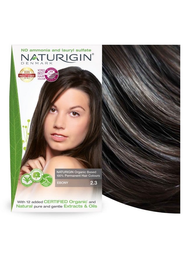 Permanent Hair Dye, 2.3 Ebony Black, Ammonia And Paraben Free, Up To 100% Gray Hair Coverage, Long Lasting, Vegan, Cruelty Free