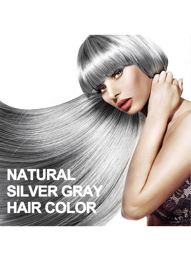 Natural Silver Gray Hair Color Shampoo 500Ml 3In1 Hair Dye Shampoo Hair Nourishing & Dyeing For Men Women Colors In 1015 Mins Silver Hair Dye Color Easy To Use（Natural Silver Gray）