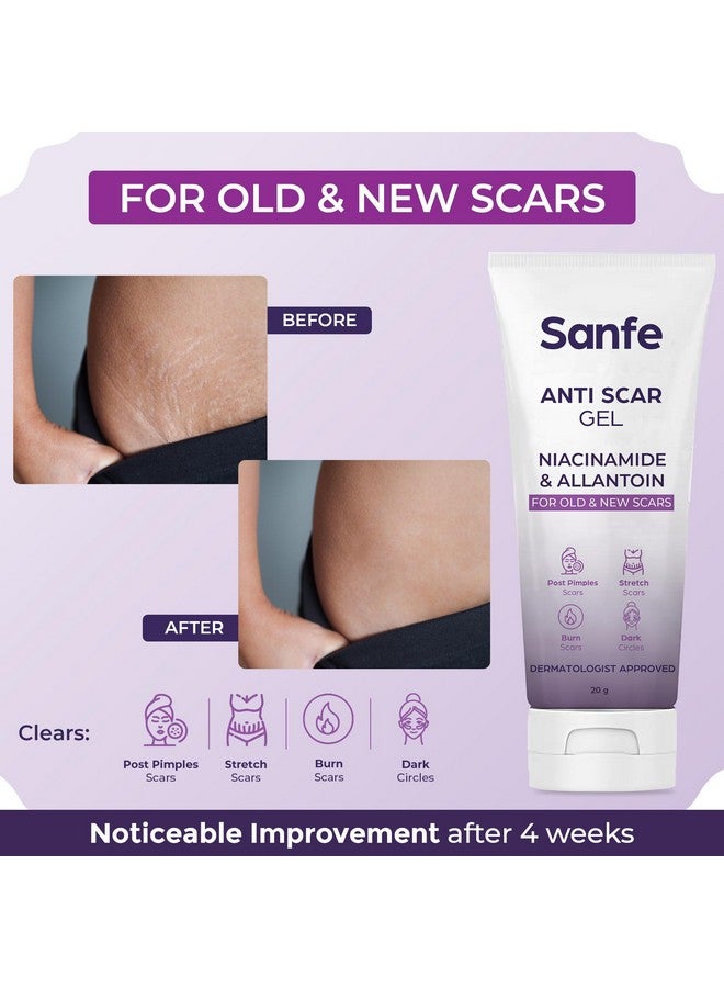 Anti Scar Gel Niacinamide & Allantoin Acnestretchburn Scarsdark Circles Removal Cream For Old & New Scars20 G