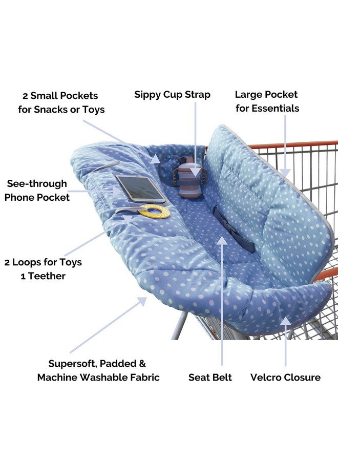 Shopping Cart Cover And High Chair Cover, Blue Dots