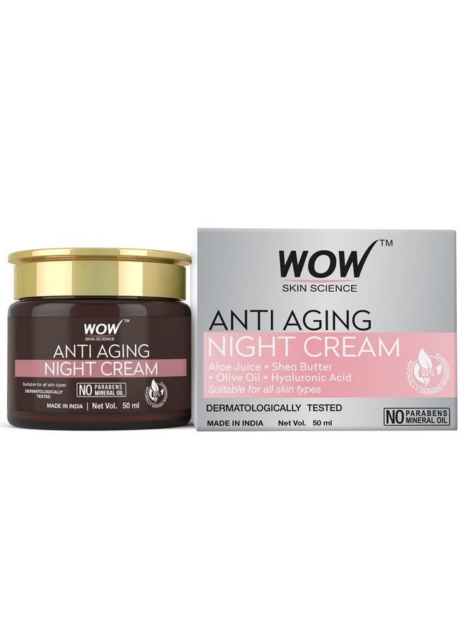 Wow Anti Aging Night Cream No Minerals And No Parabens Infused With Matrixly 3000 Peptide Hyaluronic Acid & Vitamin C 50Ml