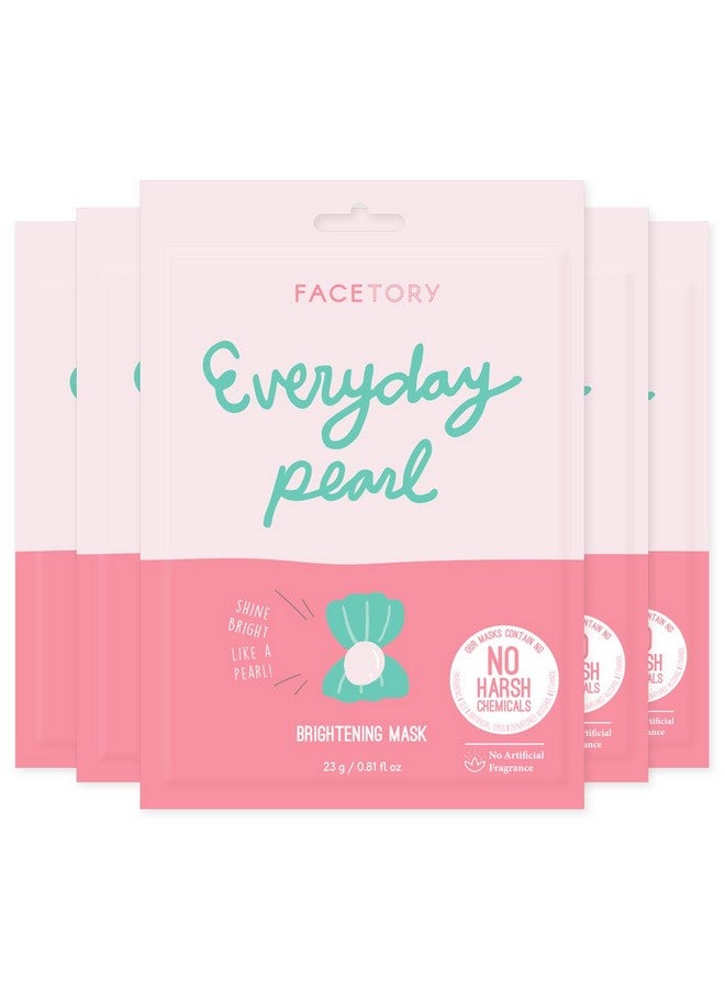 Everyday Pearl Radiance Boosting Mask With No Harsh Chemicals Soft, Formfitting Face Mask, For All Skin Types Strengthening, Balancing, And Illuminating (Pack Of 5)