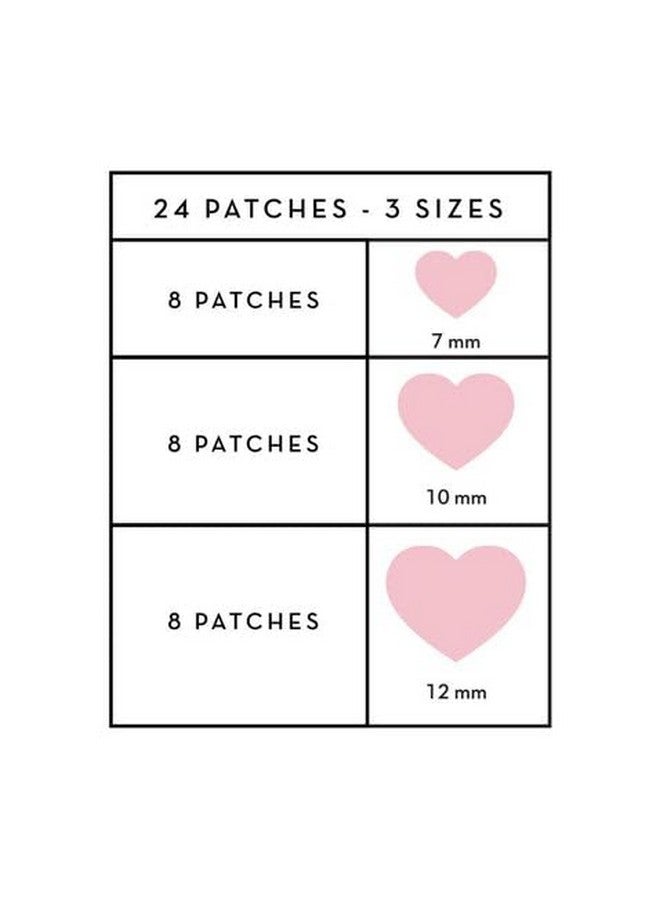 Heart Shape Clear Skin Hydrocolloid Dark Spot Acne Patches Infused With Salicylic Acid + Witch Hazel | Adhesive Patches That Fight Pesky Pimples. (72 Patches / 3 Sizes)