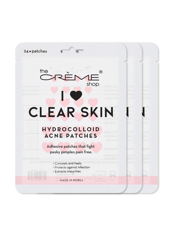 Heart Shape Clear Skin Hydrocolloid Dark Spot Acne Patches Infused With Salicylic Acid + Witch Hazel | Adhesive Patches That Fight Pesky Pimples. (72 Patches / 3 Sizes)