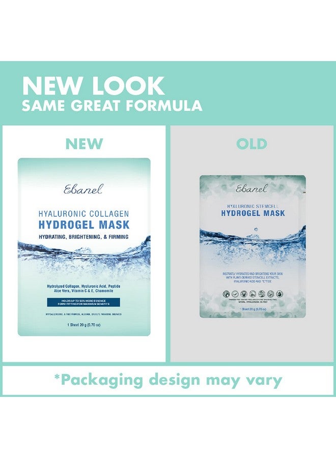 10Pack Hydrogel Collagen Mask For Face, Instant Brightening Hydrating Face Mask Sheet Mask For Firming, Lifting Anti Aging Anti Wrinkle With Hyaluronic Acid, Peptide, Aloe Vera, Vitamin C & E