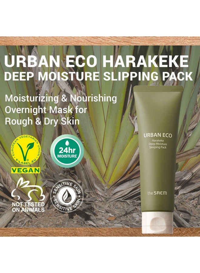 Urban Eco Harakeke Deep Moisture Sleeping Pack 2.7 Fl.Oz. Vegan Moisturizing Overnight Face Mask For Dry Skin Skin Smoth Hydrating Night Cream Harakeke Root Extract And Ceramides