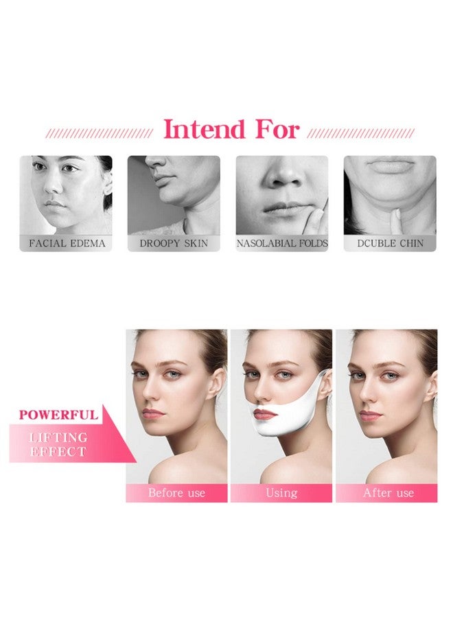 V Shape Face Mask Firming Facial Mask Double V Line Lifting Mask For Women Men White 6 Pieces