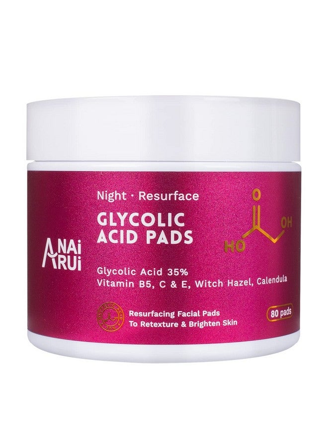 Glycolic Acid Peel Pads 35% Aha Resurfacing Facial Pads With Vitamins B5 Witch Hazel Calendula Facial Exfoliating Pads Acid Peel For Face Dark Spots And Reduces Fine Lines 80 Pads