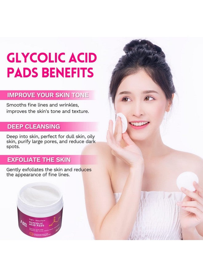 Glycolic Acid Peel Pads 35% Aha Resurfacing Facial Pads With Vitamins B5 Witch Hazel Calendula Facial Exfoliating Pads Acid Peel For Face Dark Spots And Reduces Fine Lines 80 Pads