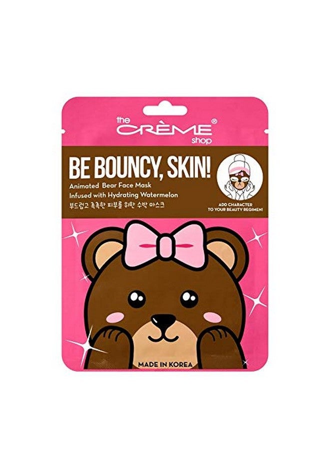 Animated Miss Bear Face Mask Hydrating Face Mask Korean Skincare Mask With Watermelon Animal Face Mask Sheet Watermelon Face Mask Korean Animal Face Mask (3 Masks)