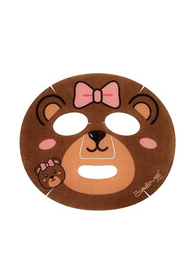 Animated Miss Bear Face Mask Hydrating Face Mask Korean Skincare Mask With Watermelon Animal Face Mask Sheet Watermelon Face Mask Korean Animal Face Mask (3 Masks)