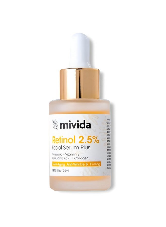 Firming 2.5% Retinol Serum For Face W/Hydrating Hyaluronic Acid Vit C E For Wrinkle Soothing Fine Lines & Dark Spots 1 Fl Oz Renew & Reset Nighttime Serums