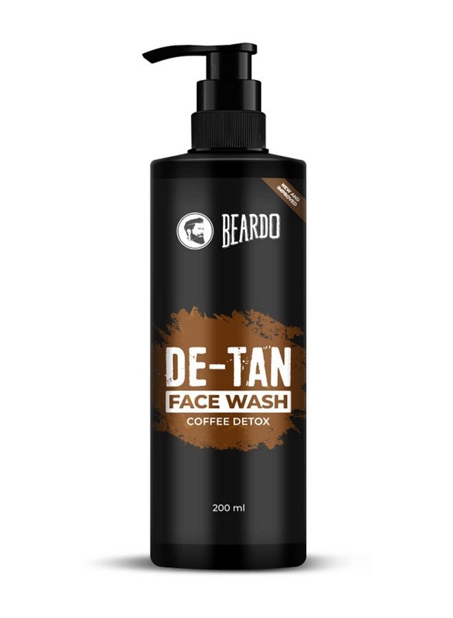 Detan Face Wash For Men 200Ml | Coffee Facewash Aloe Vera Vitamin E | Helps To Reduce Tan | Exfoliates & Hydrates For Smooth & Oil Free Skin