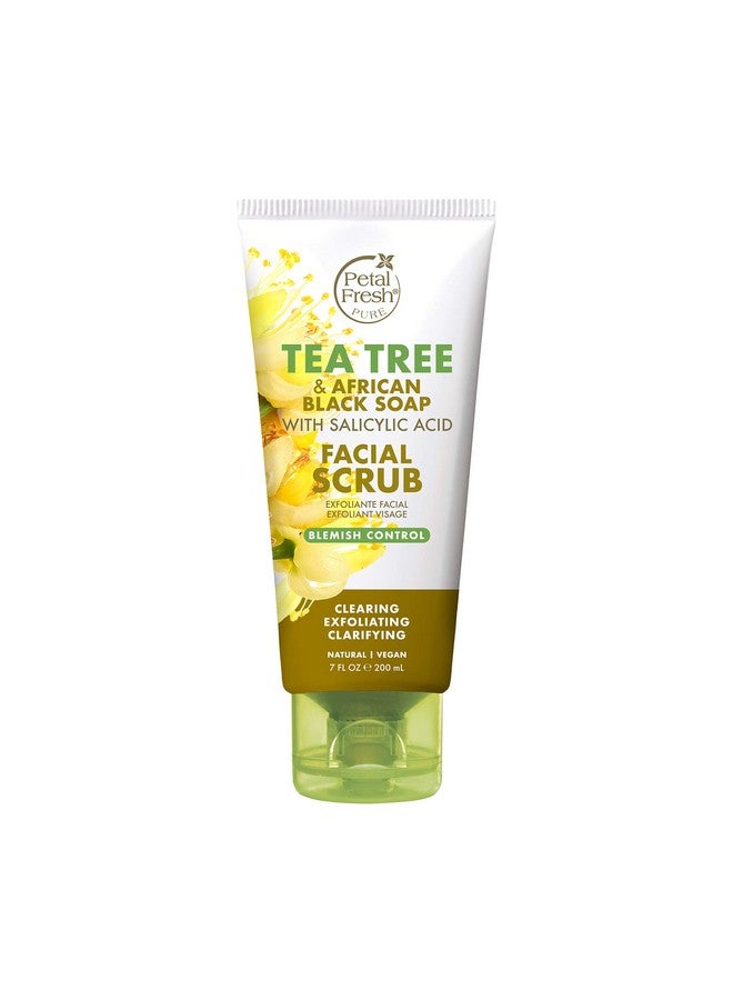 Tea Tree & African Black Soap Facial Scrub Pure Blemish Control Clean Skincare Natural Face Scrub Daily Skincare Vegan And Cruelty Free 7 Oz