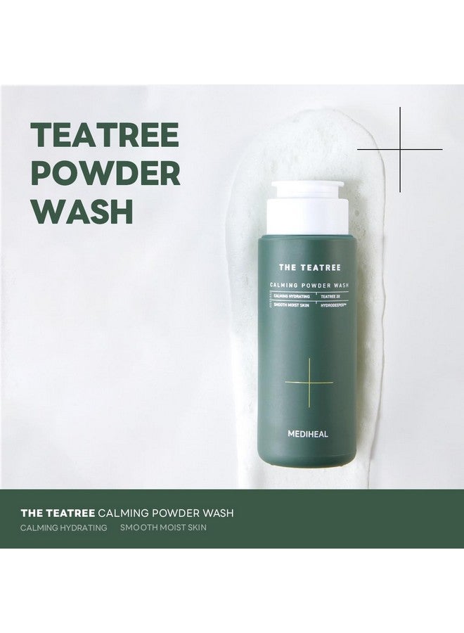 Teatree Calming Powder Wash (1.76 Oz) Hydrating Daily Facial Cleanser With Gentle And Rich Bubbles For Remove Blackhead