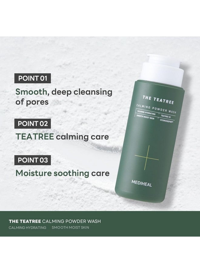 Teatree Calming Powder Wash (1.76 Oz) Hydrating Daily Facial Cleanser With Gentle And Rich Bubbles For Remove Blackhead