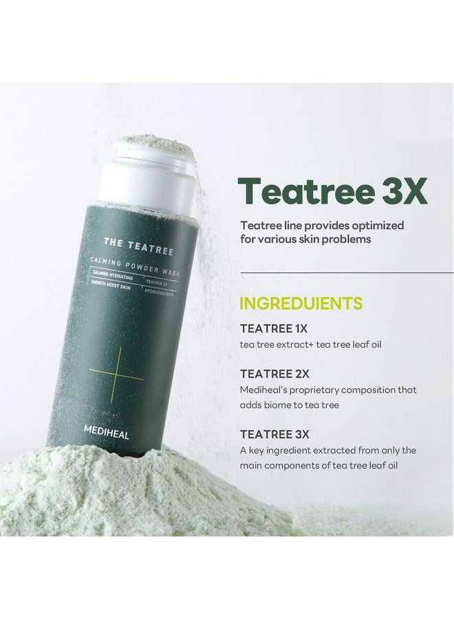 Teatree Calming Powder Wash (1.76 Oz) Hydrating Daily Facial Cleanser With Gentle And Rich Bubbles For Remove Blackhead