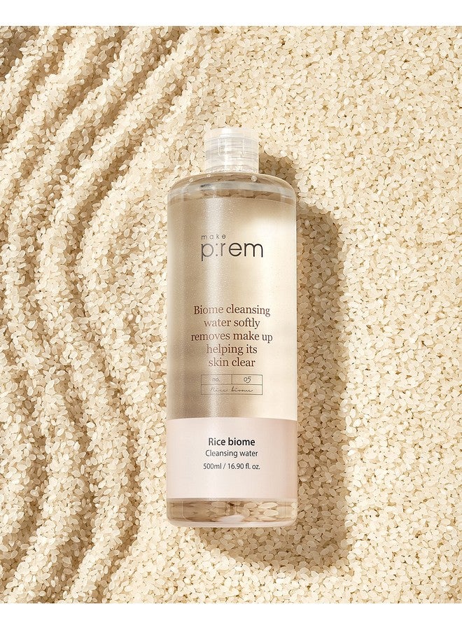 Make P:Rem Pure Biome Facial Cleansing Water Hypoallergenic Korean Rice Makeup Remover Refines Skin Texture With Rice Protein Eve Vegan Korean Skin Care 500Ml 16.90 Fl.Oz.